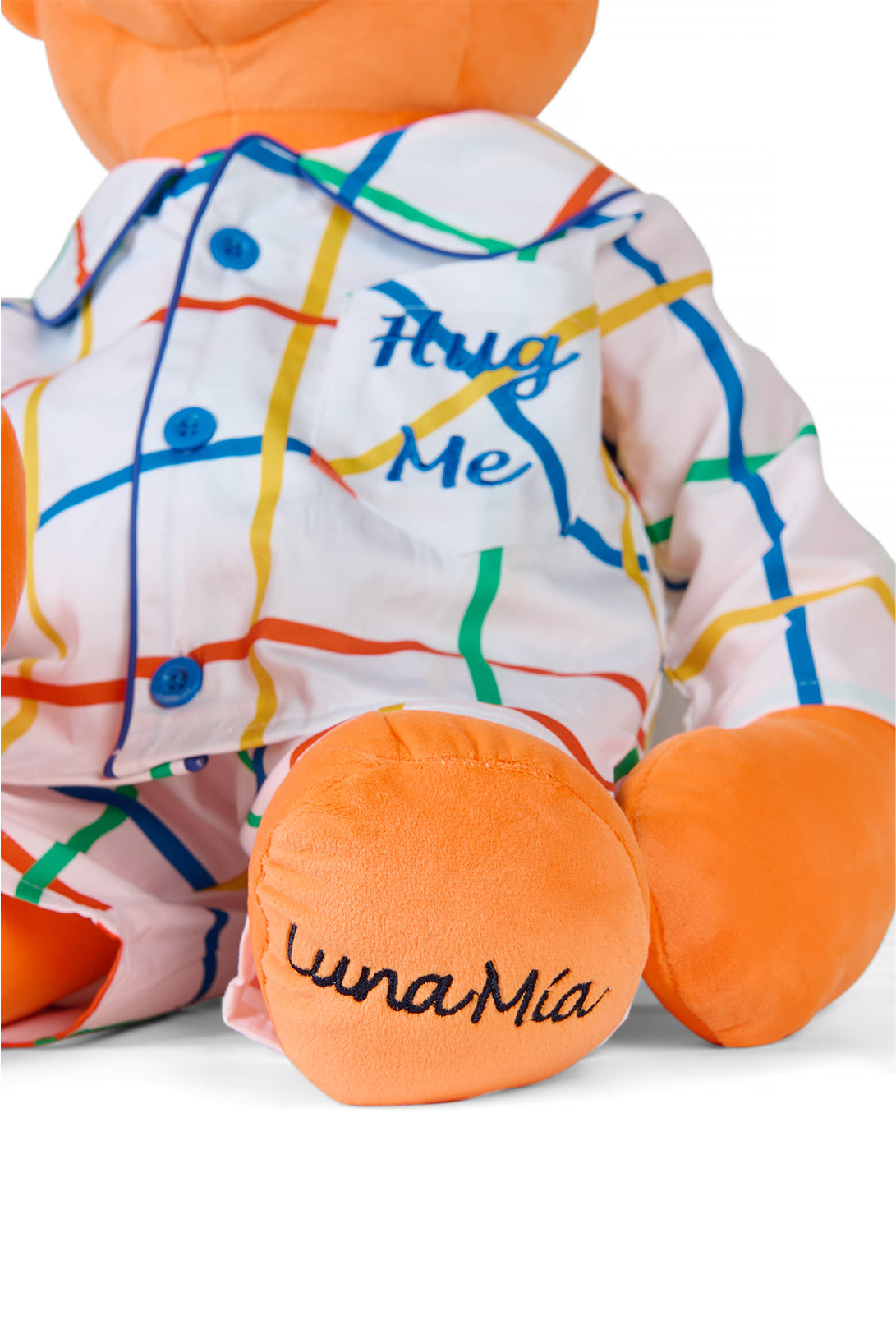 Max Hug Me Plaid Boys Pyjama Set with Matching Mega Boy Teddy Bear