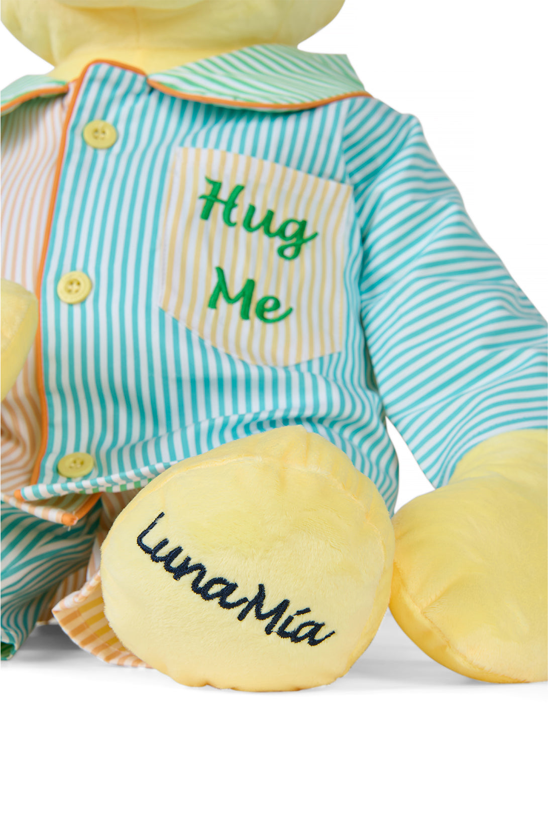 Ren Multicolor Hug Me Striped Boys Pyjama Set with Matching Mega Boy Teddy Bear