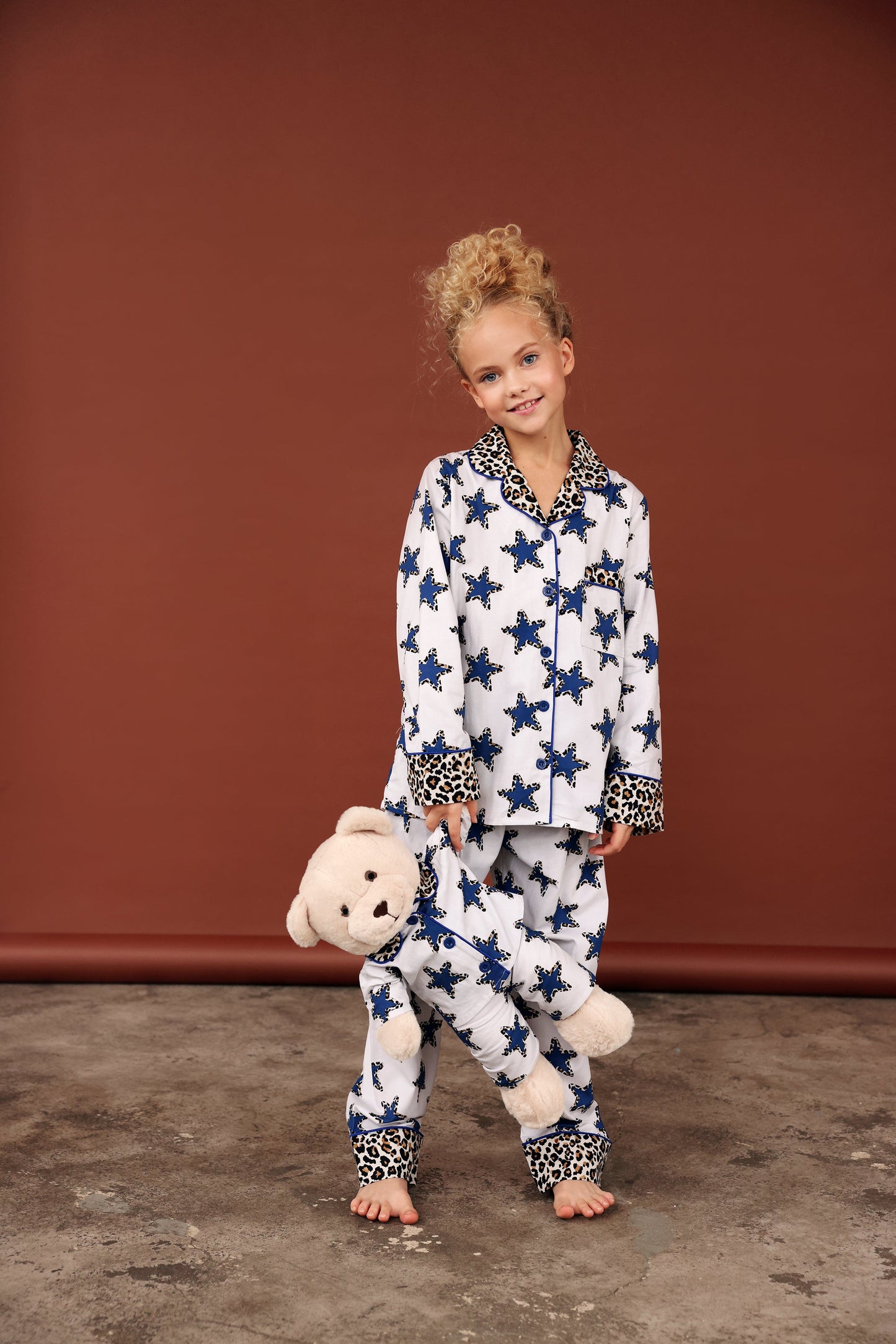 Leonie Girls Pyjama Set with Matching Teddy Bear