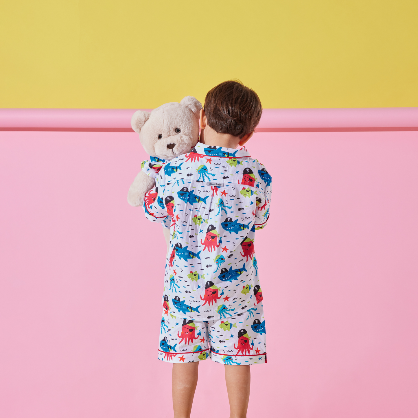Pirates Pyjama Set with Matching Teddy Bear (Short Sleeve & Shorts)