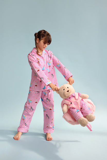 Pink Circus Backpack Sleep Buddy Pajama Set