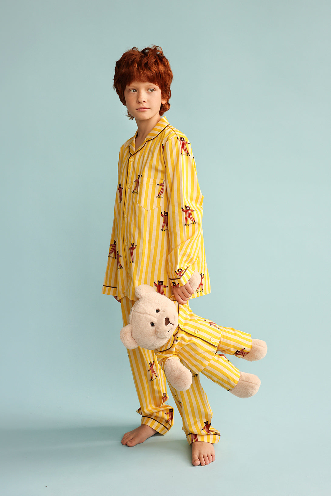 Skater Bear Girls Pyjama Set with Matching Mega Boy Teddy Bear