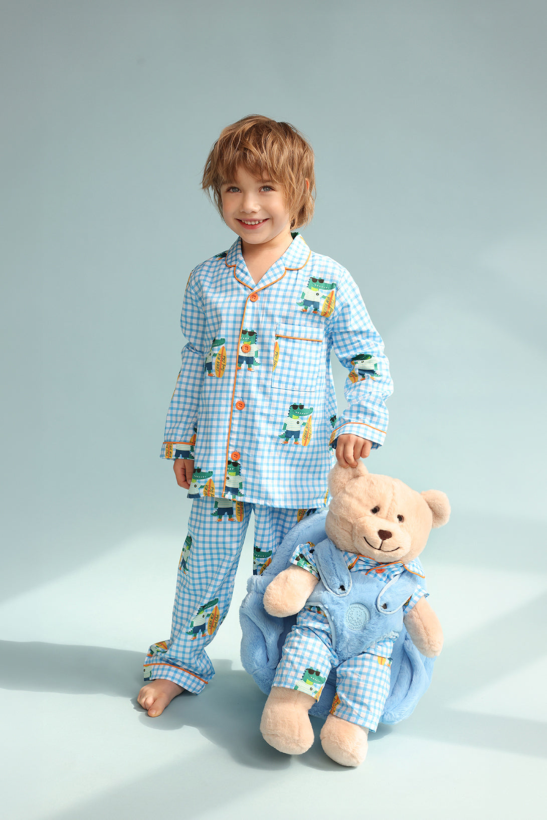 Surfer Dino Backpack Sleep Buddy Pajama Set