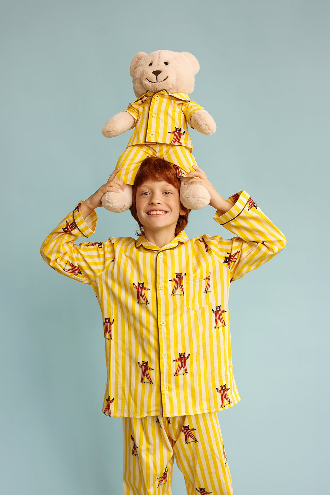 Skater Bear Girls Pyjama Set with Matching Mega Boy Teddy Bear