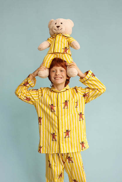 Skater Bear Girls Pyjama Set with Matching Mega Boy Teddy Bear