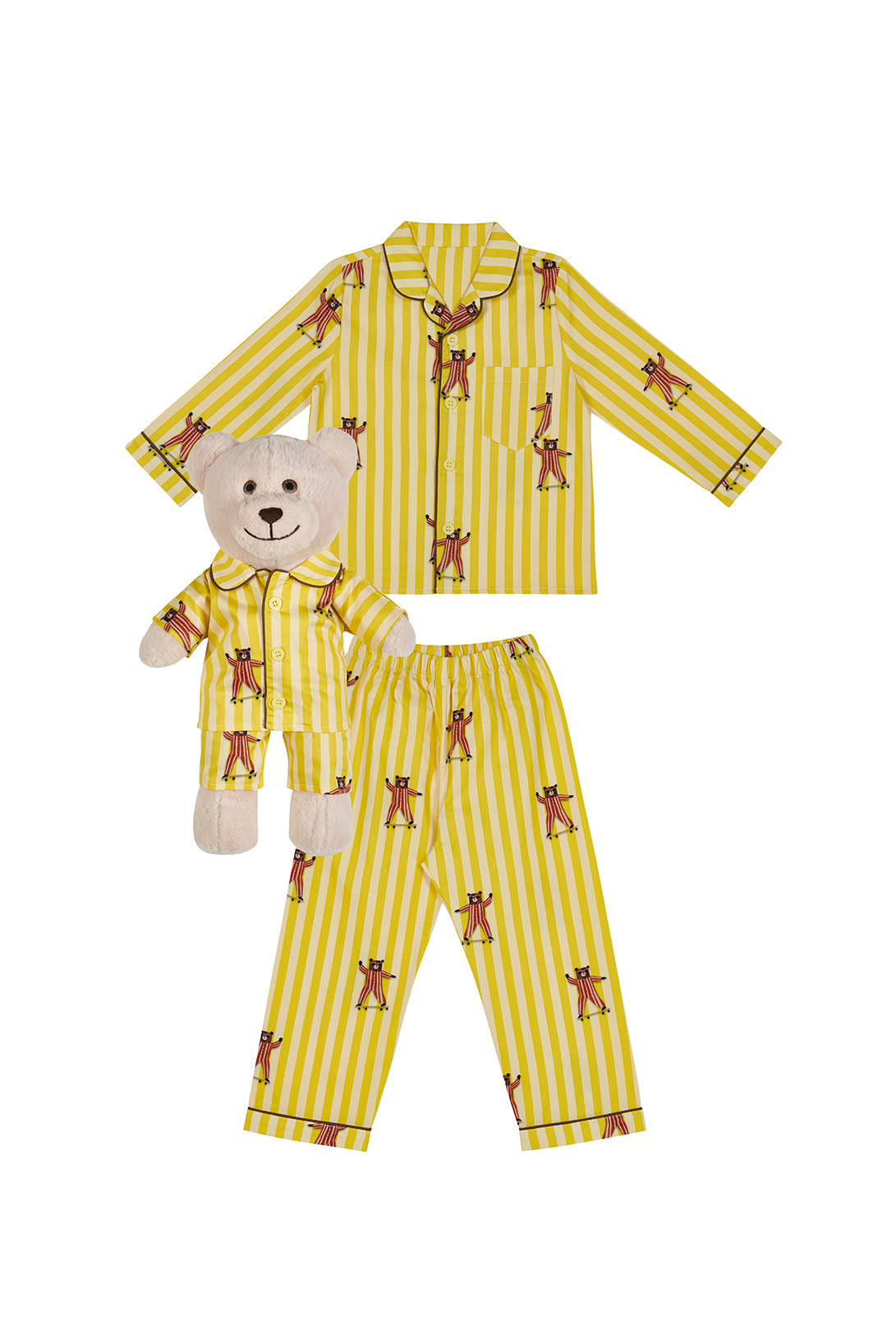 Skater Bear Girls Pyjama Set with Matching Mega Boy Teddy Bear