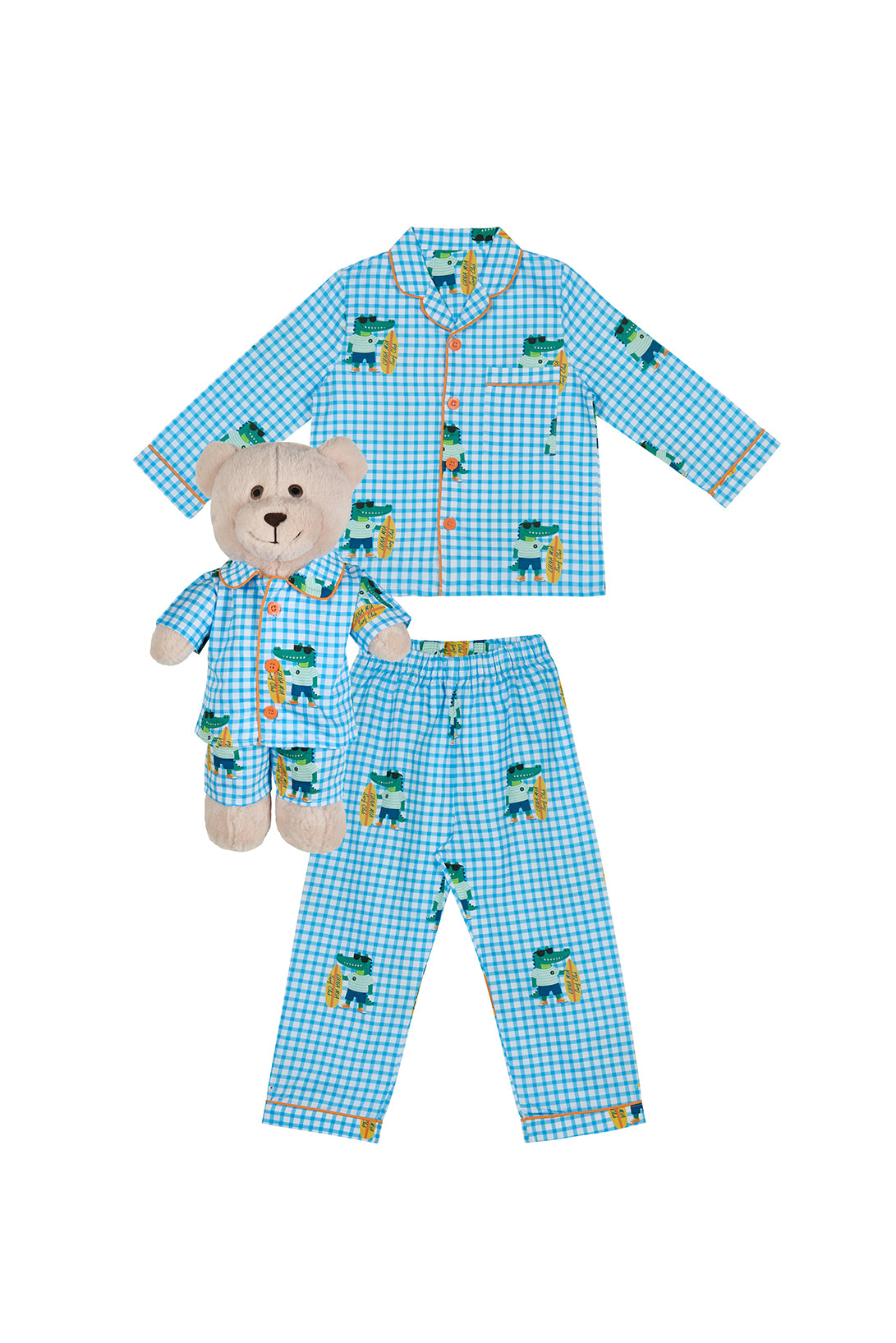 Surfer Dino Backpack Sleep Buddy Pajama Set