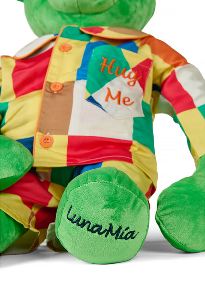 Lucas Hug Me Colourblock Boys Pyjama Set with Matching Mega Boy Teddy Bear