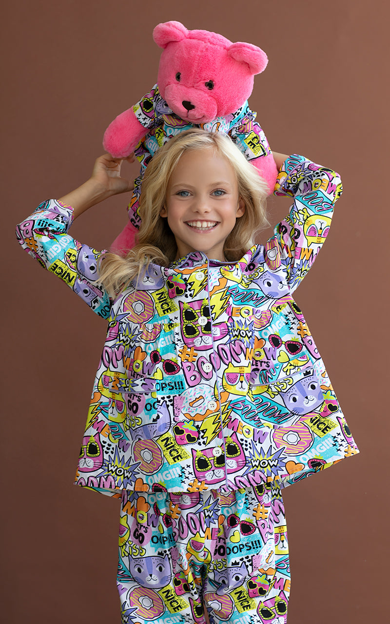 Gatto Pyjama Set with Matching Teddy Bear