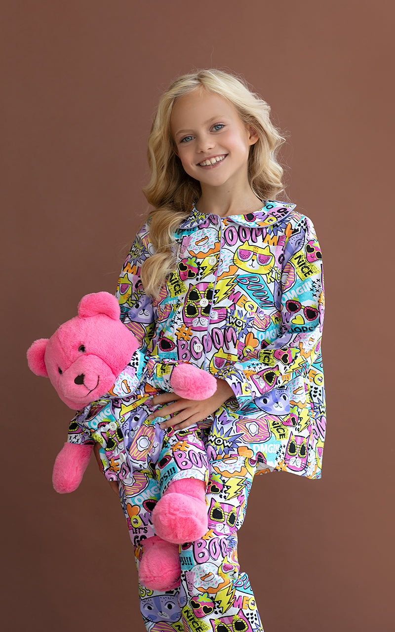 Gatto Pyjama Set with Matching Teddy Bear