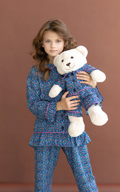Fiorella Pyjama Set with Matching Teddy Bear