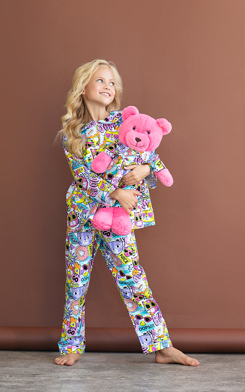 Gatto Pyjama Set with Matching Teddy Bear