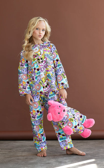 Gatto Pyjama Set with Matching Teddy Bear