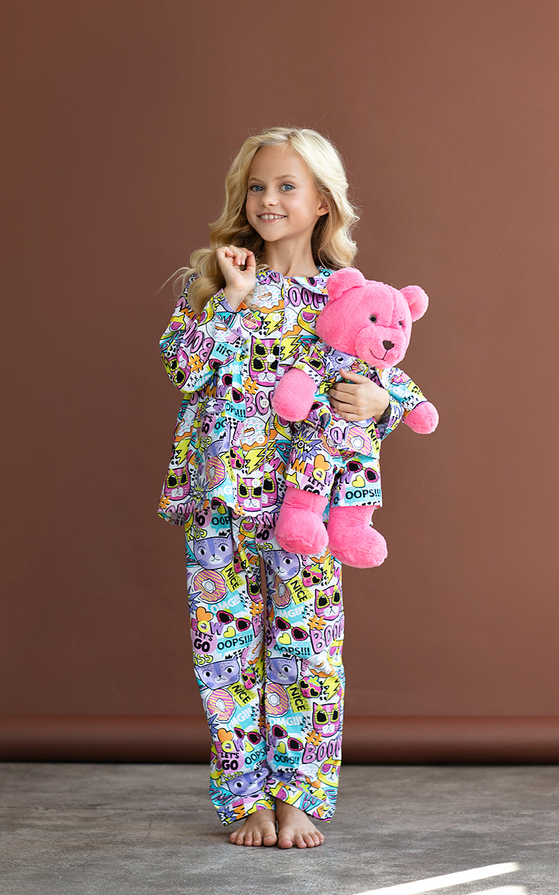 Gatto Pyjama Set with Matching Teddy Bear