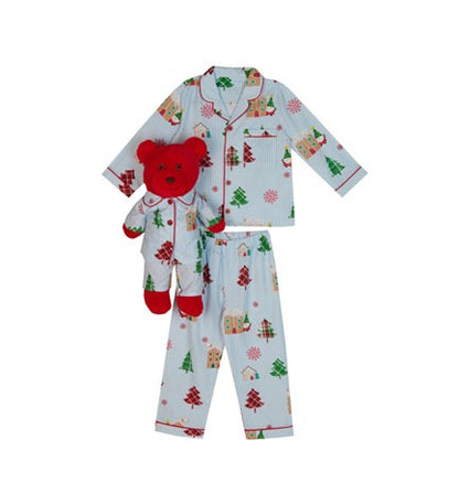 Gingerhouse Unisex Pyjama Set with Matching Teddy Bear
