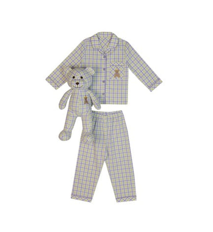 Lilly Girls Pyjama Set with Matching Teddy Bear
