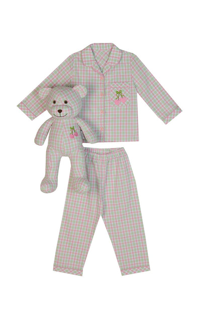 Cheer Girls Pyjama Set with Matching Teddy Bear
