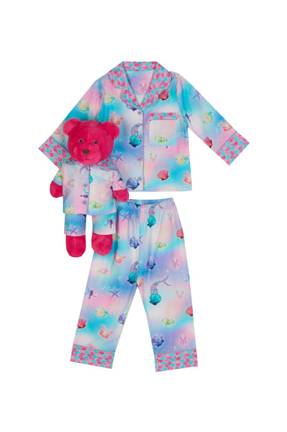 Dreamy Girls Pyjama Set with Matching Teddy Bear