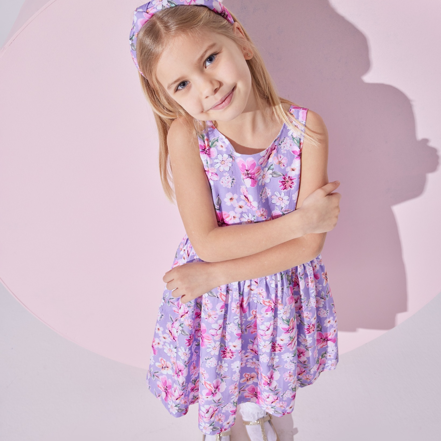 Lilly Flower Dress with Hairband Accessory
