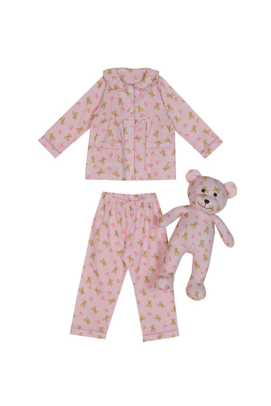 Misha Girls Pyjama Set with Matching Teddy Bear