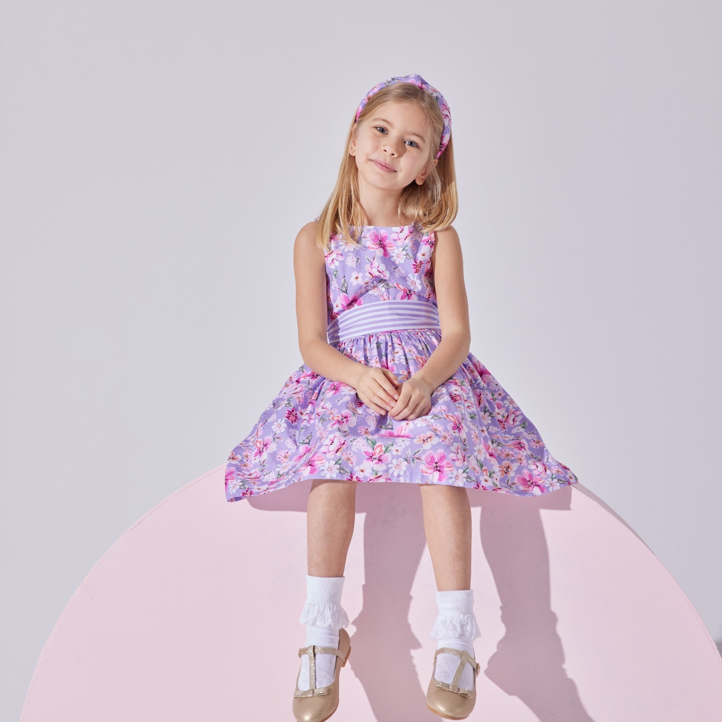 Lilly Flower Dress with Hairband Accessory