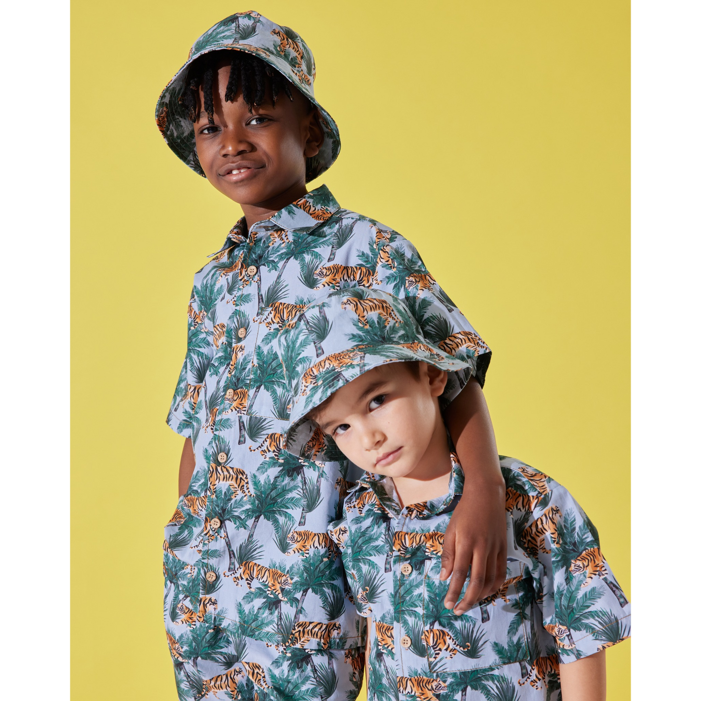 Safari Boys Cotton Shirt, Shorts And Hat Set