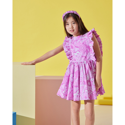 Pinko Girls Vestido de algodón con diadema a juego
