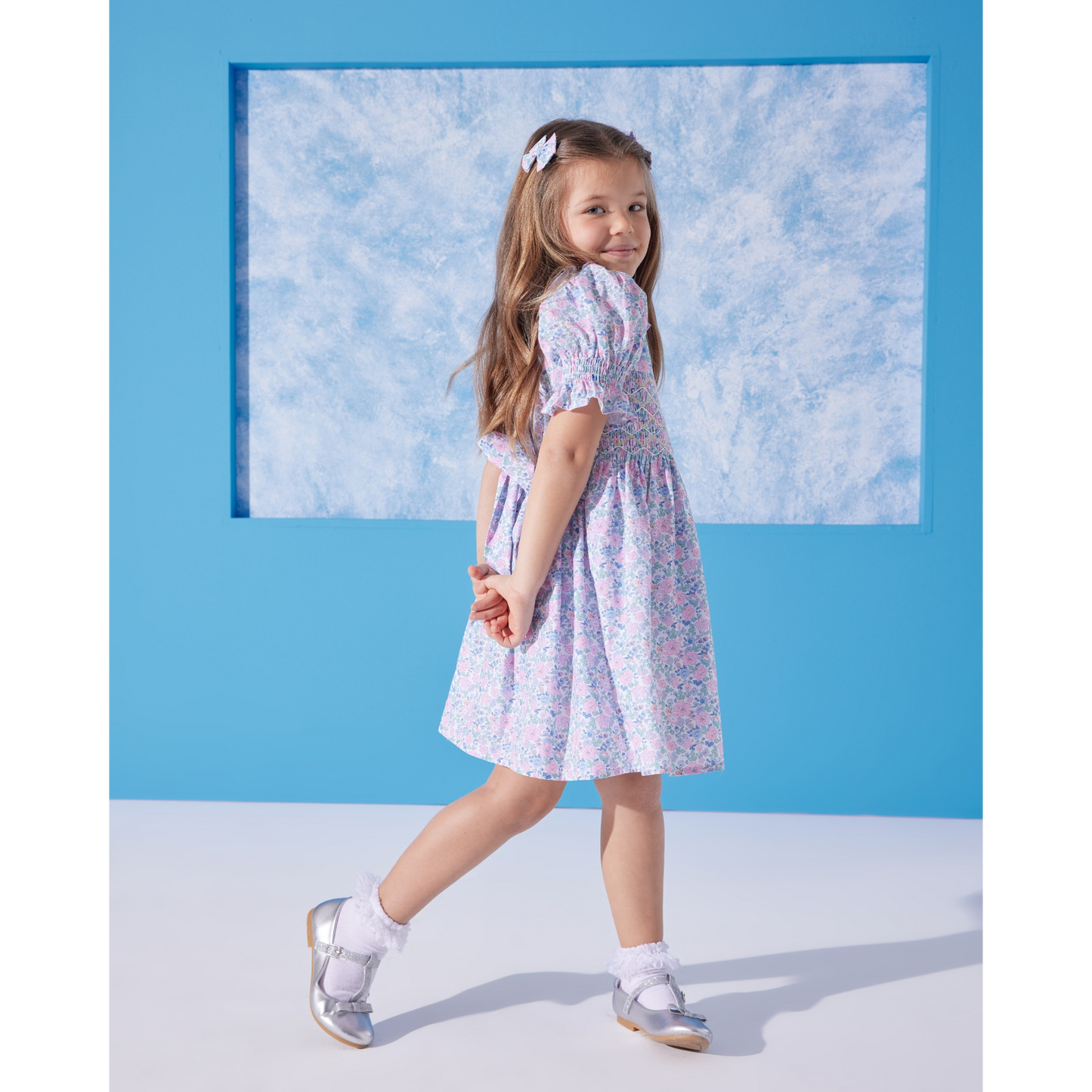 Mini Flower Dress with Hair Miniclips Accessory