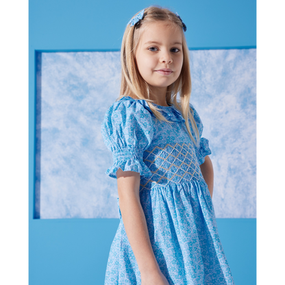 Turquoise Dress with Hair Miniclips Accessory