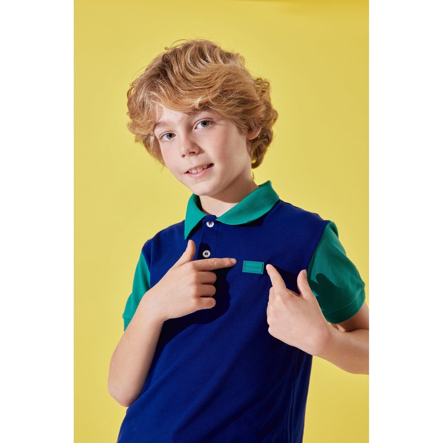 Camiseta de polo de algodón Carlo para niños