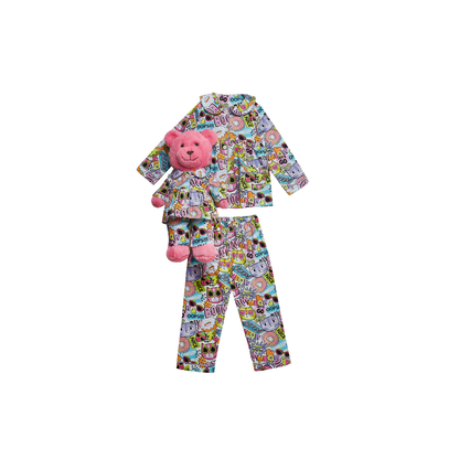 Gatto Pyjama Set with Matching Teddy Bear
