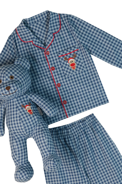 Momo Kids Pyjama Set with Matching Teddy Bear
