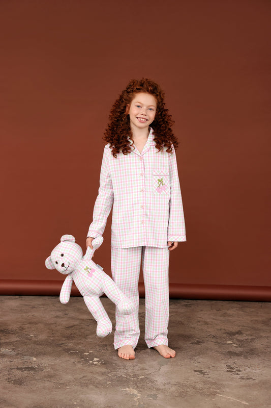 Cheer Girls Pyjama Set with Matching Teddy Bear