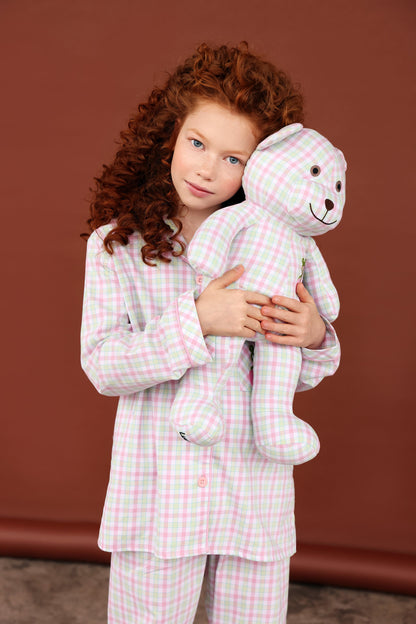 Cheer Girls Pyjama Set with Matching Teddy Bear