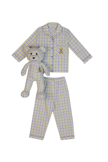Lilly Girls Pyjama Set with Matching Teddy Bear