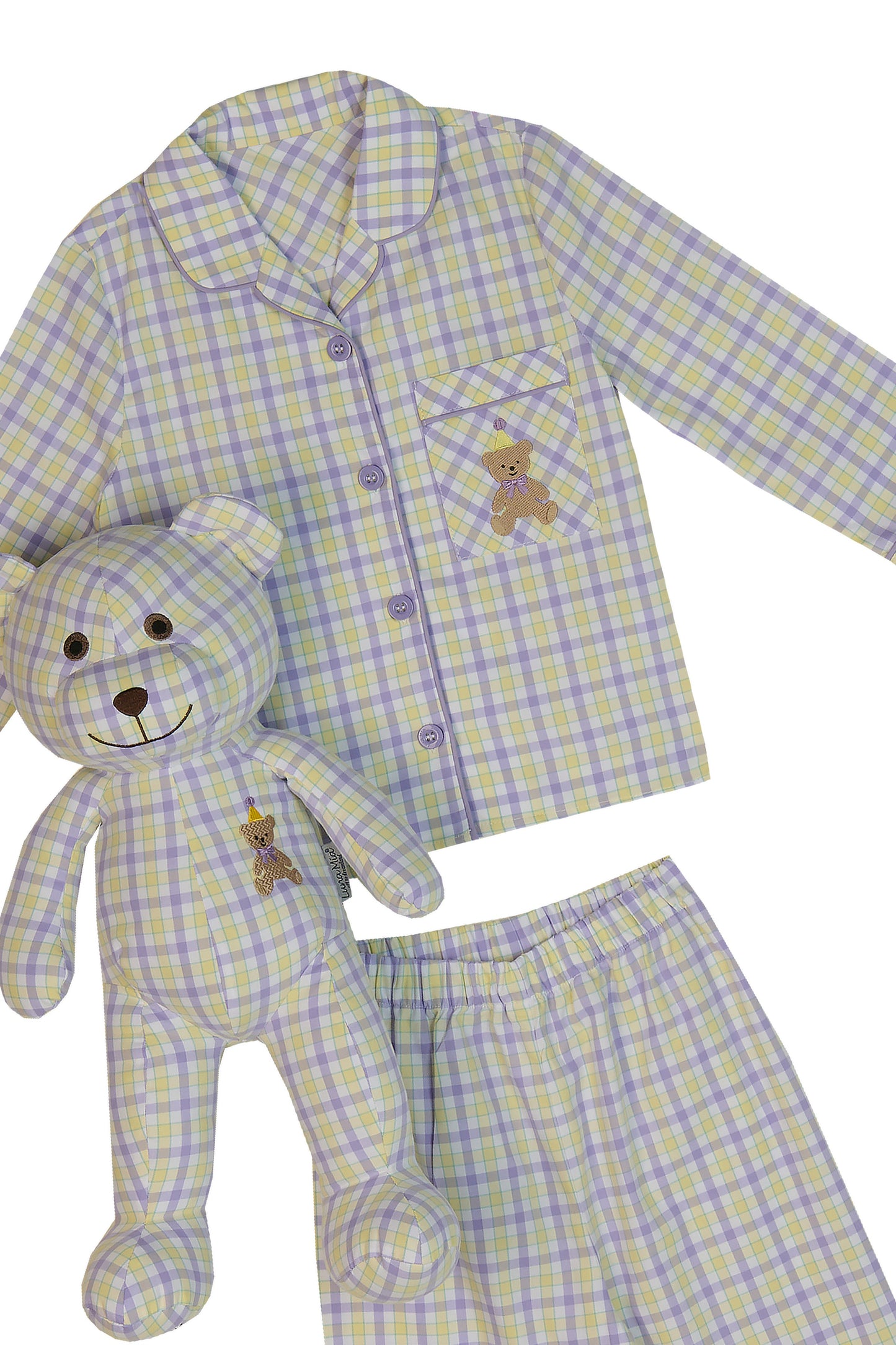 Lilly Girls Pyjama Set with Matching Teddy Bear