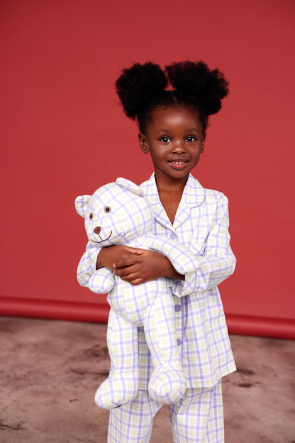 Lilly Girls Pyjama Set with Matching Teddy Bear