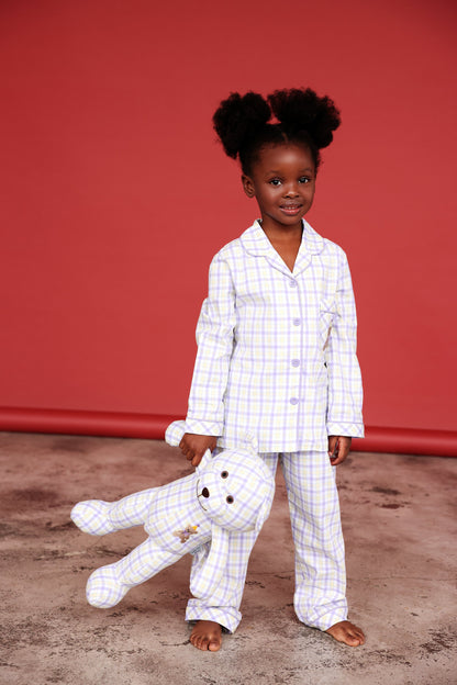Lilly Girls Pyjama Set with Matching Teddy Bear