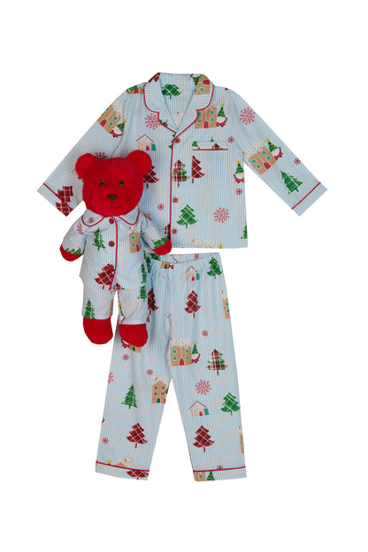 Gingerhouse Unisex Pyjama Set with Matching Teddy Bear