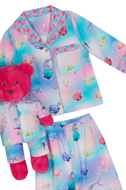 Dreamy Girls Pyjama Set with Matching Teddy Bear