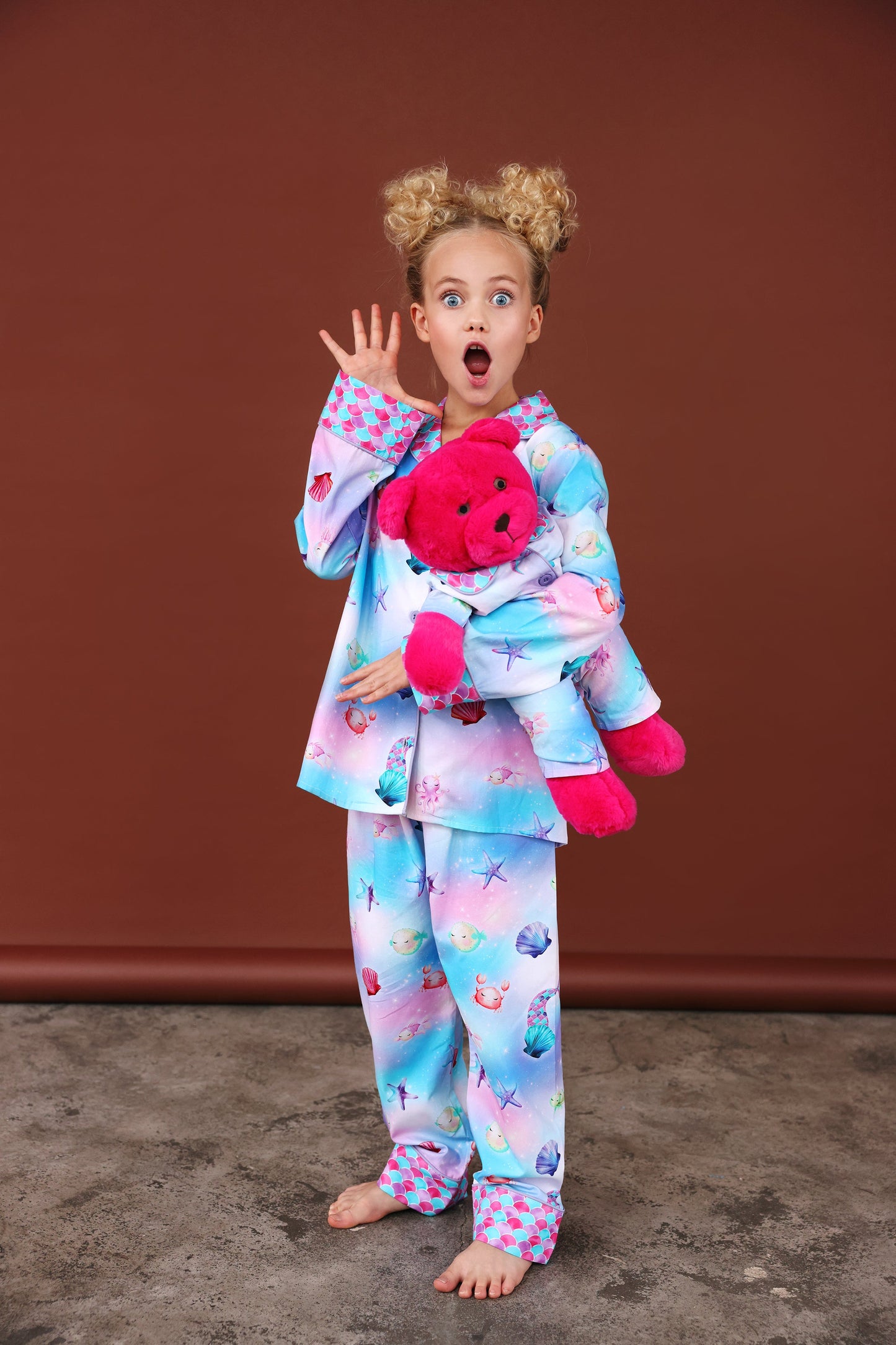 Dreamy Girls Pyjama Set with Matching Teddy Bear