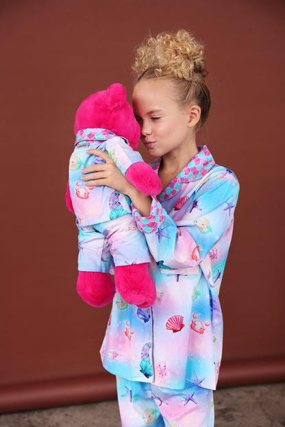 Dreamy Girls Pyjama Set with Matching Teddy Bear