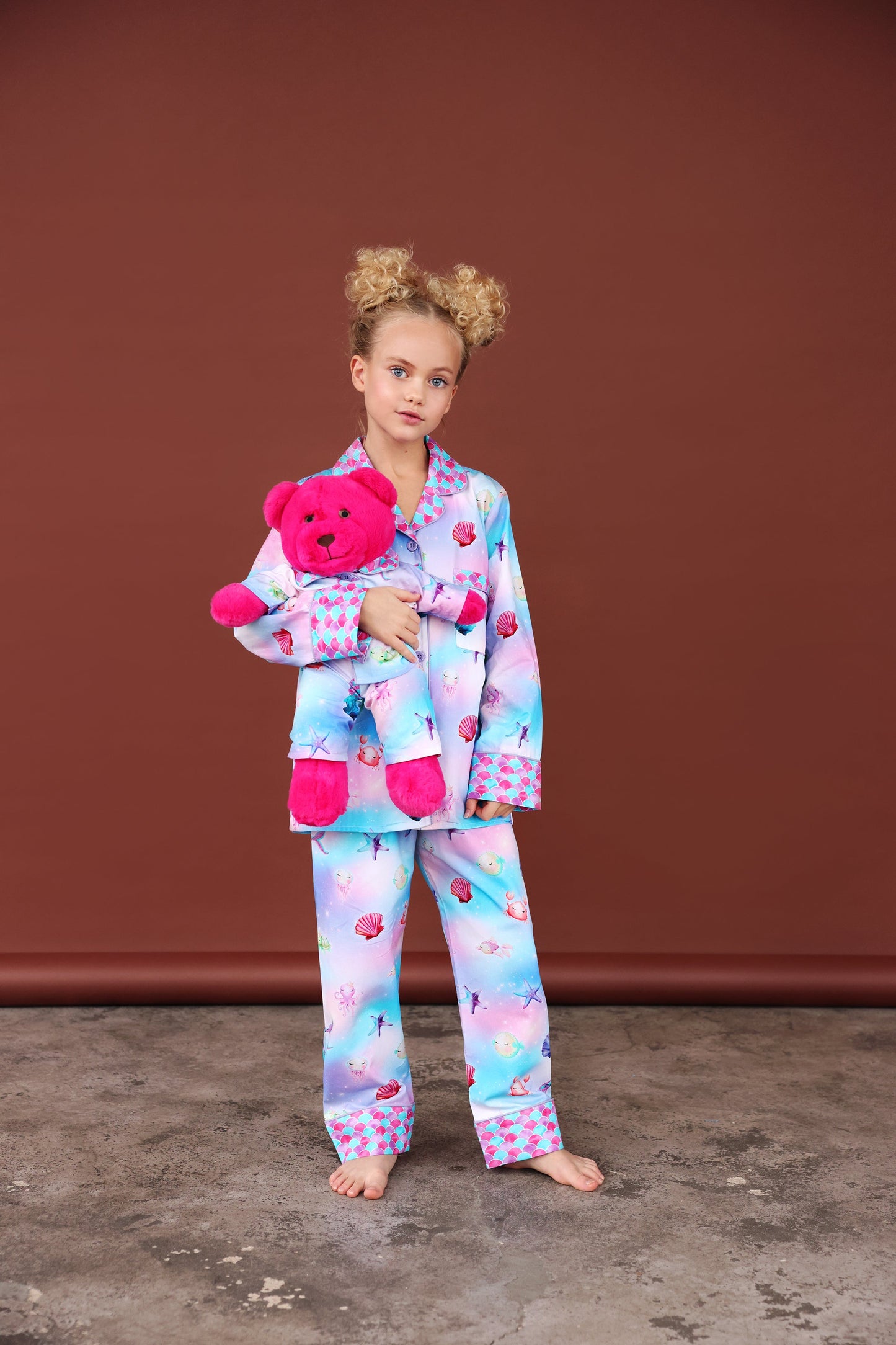 Dreamy Girls Pyjama Set with Matching Teddy Bear