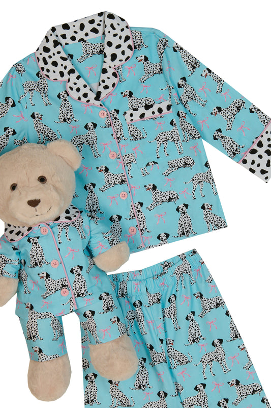Dalmatian Girls Pyjama Set with Matching Teddy Bear