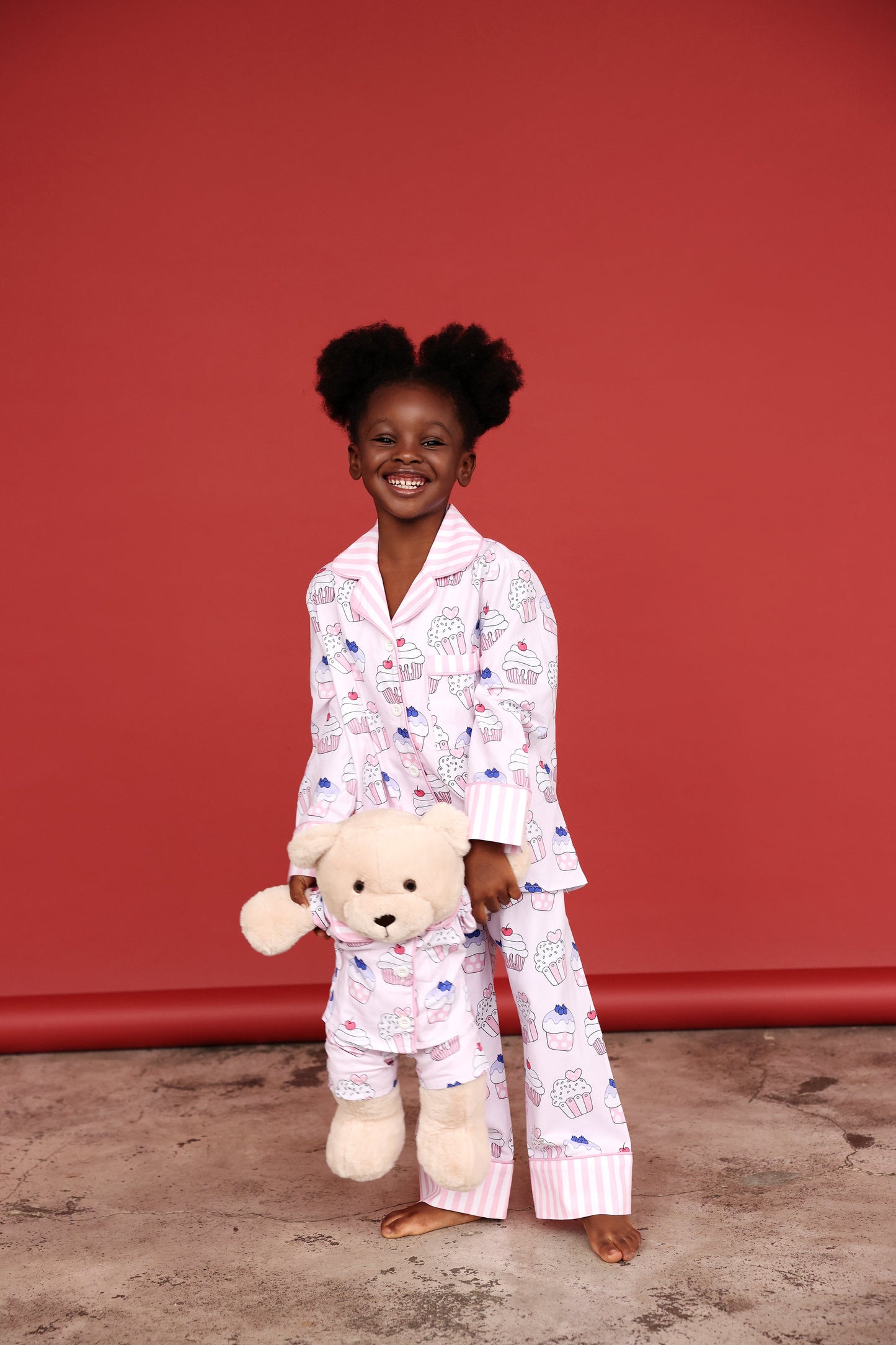 Lulu Girls Pyjama Set with Matching Teddy Bear