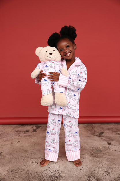 Lulu Girls Pyjama Set with Matching Teddy Bear