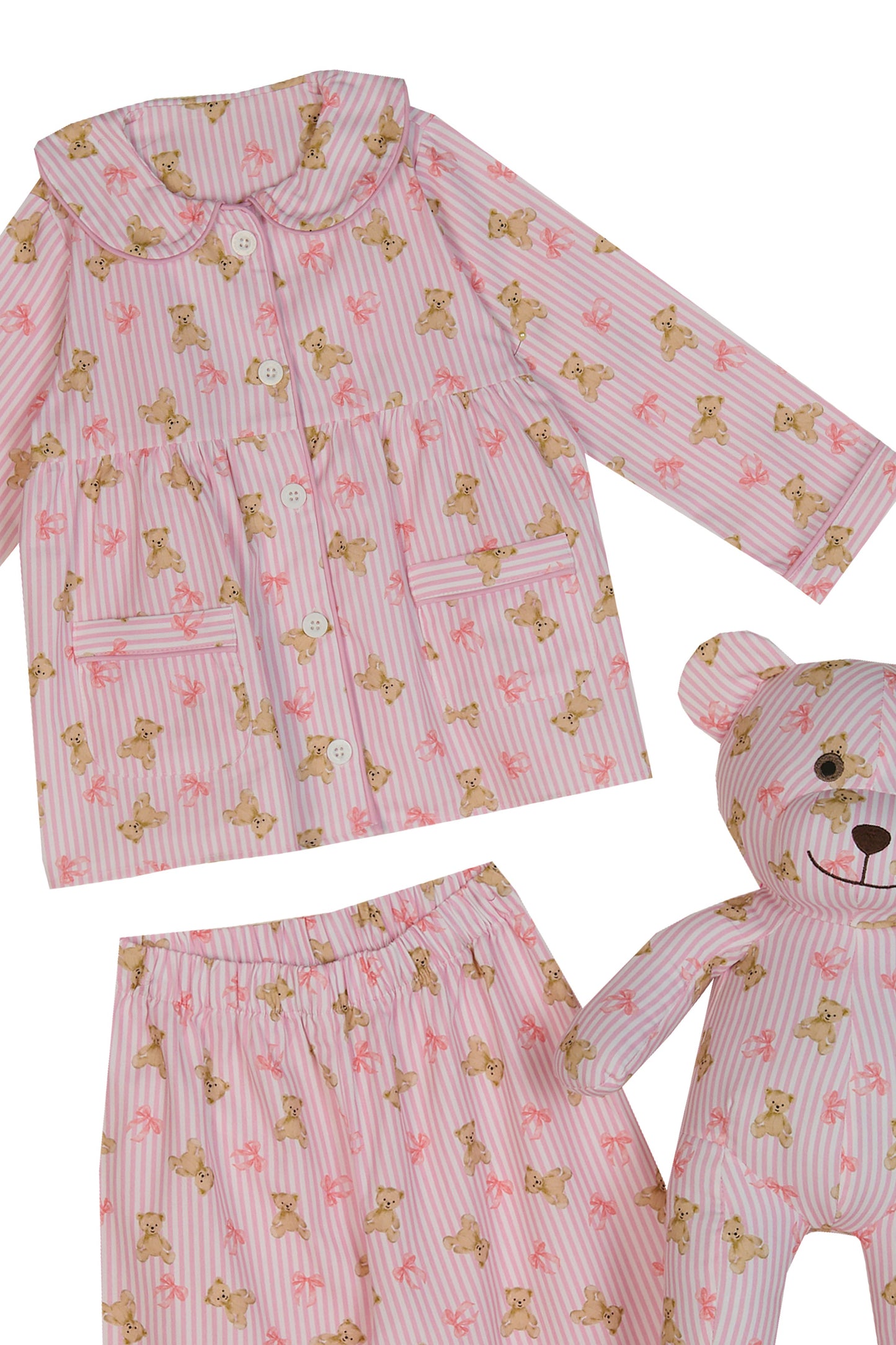 Misha Girls Pyjama Set with Matching Teddy Bear