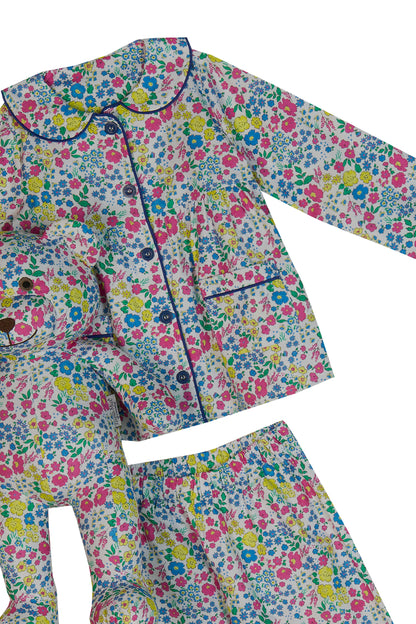 Bloom Girls Pyjama Set with Matching Teddy Bear