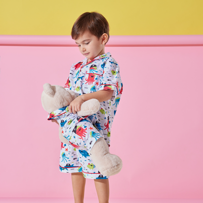 Pirates Pyjama Set with Matching Teddy Bear (Short Sleeve & Shorts)