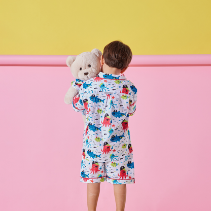 Pirates Pyjama Set with Matching Teddy Bear (Short Sleeve & Shorts)